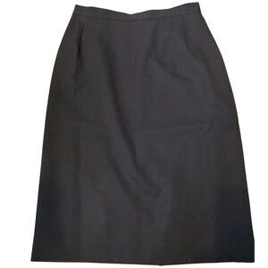 Austin Reed London NY USA 100% Wool Knee Length Black Lined Skirt Size 8 Women's